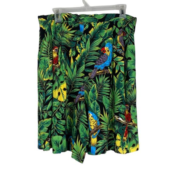 World Wildlife Federation WWF Vtg Tropical Bird Print Culotte Shorts SZ 14/16 - Picture 1 of 7